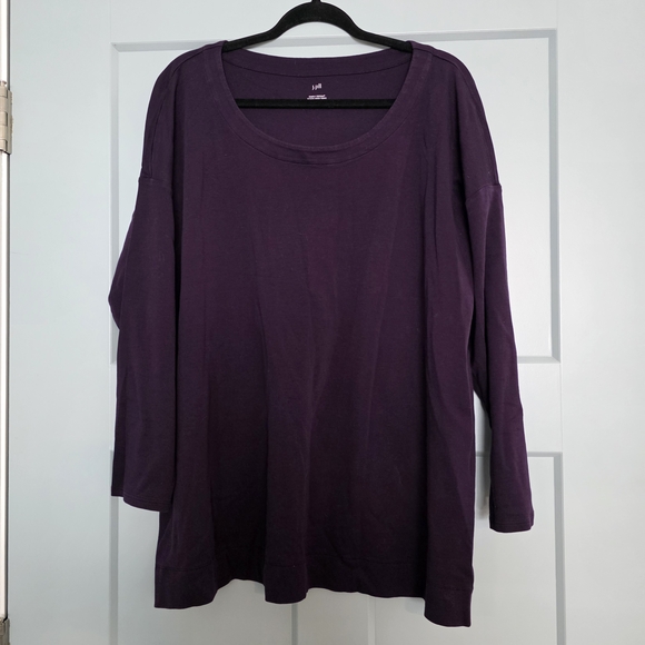 J. Jill Tops - J.Jill Supima Cotton Tunic Top 2XL Plum Relaxed Minimalist